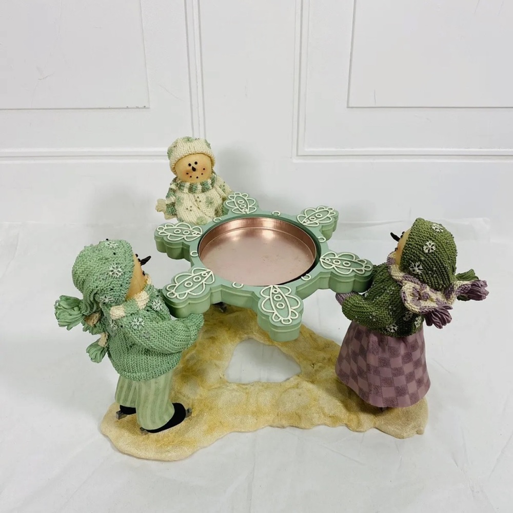 Artesian‎ flair plum pudding snow man candle holder Heather Hykes